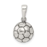 Sterling Silver Antiqued Soccer Ball Pendant view 4