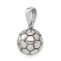 Sterling Silver Antiqued Soccer Ball Pendant view 5