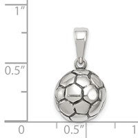 Sterling Silver Antiqued Soccer Ball Pendant view 3