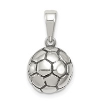 Sterling Silver Antiqued Soccer Ball Pendant view 1