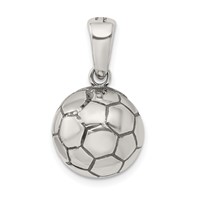 Sterling Silver Antiqued Soccer Ball Pendant view 4