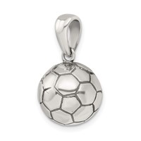 Sterling Silver Antiqued Soccer Ball Pendant view 5