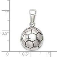 Sterling Silver Antiqued Soccer Ball Pendant view 3