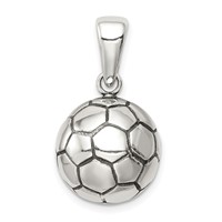 Sterling Silver Antiqued Soccer Ball Pendant view 1