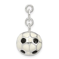 Sterling Silver Enameled Soccer Ball Charm view 2