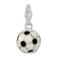 Sterling Silver Enameled Soccer Ball Charm view 5