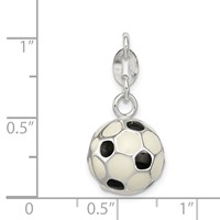 Sterling Silver Enameled Soccer Ball Charm view 3