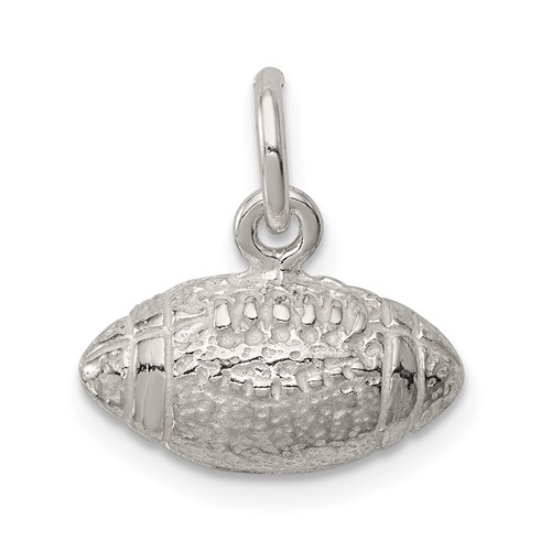 Sterling Silver Textured Football Charm