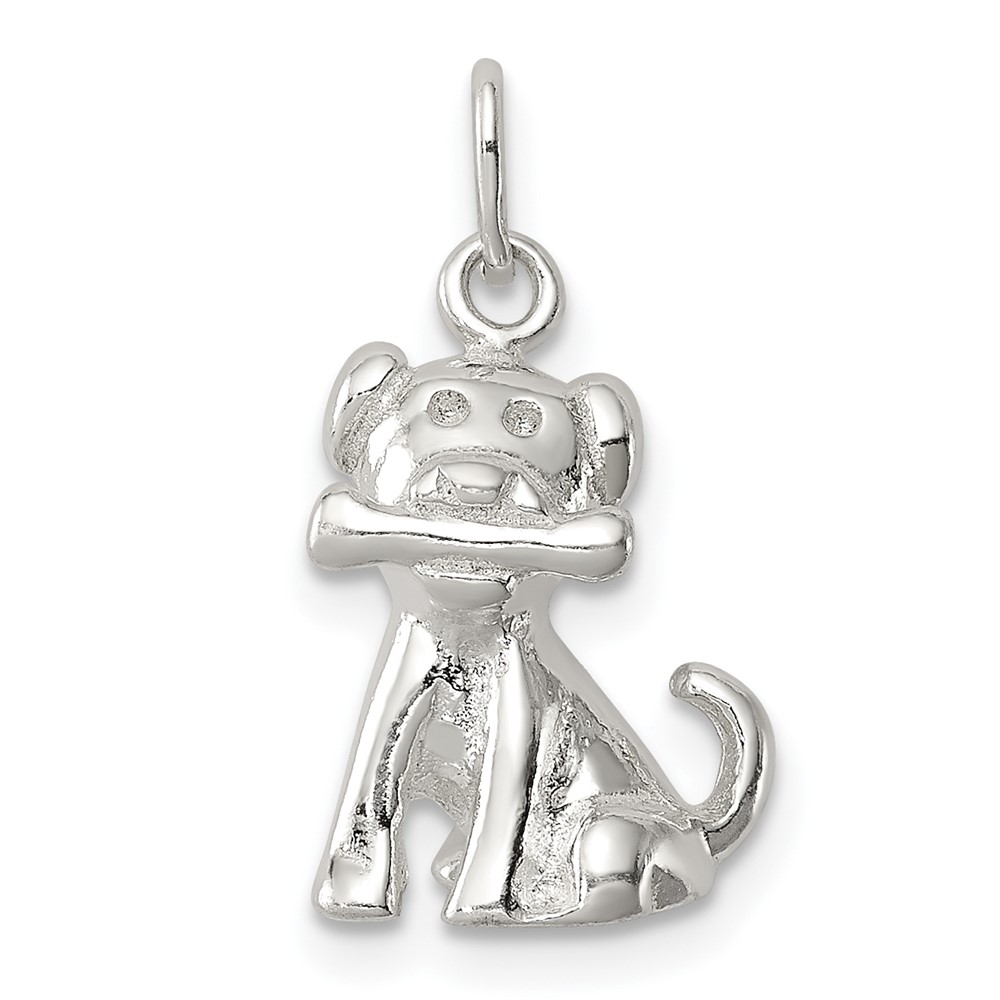 Sterling Silver Doggie Charm with Bone