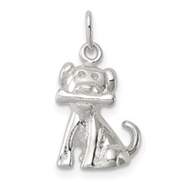 Sterling Silver Doggie Charm with Bone view 1