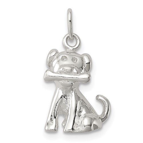 Sterling Silver Doggie Charm with Bone