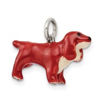 Sterling Silver Enameled Cocker Spaniel Pendant view 5