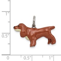 Sterling Silver Enameled Cocker Spaniel Pendant view 3