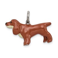 Sterling Silver Enameled Cocker Spaniel Pendant view 1
