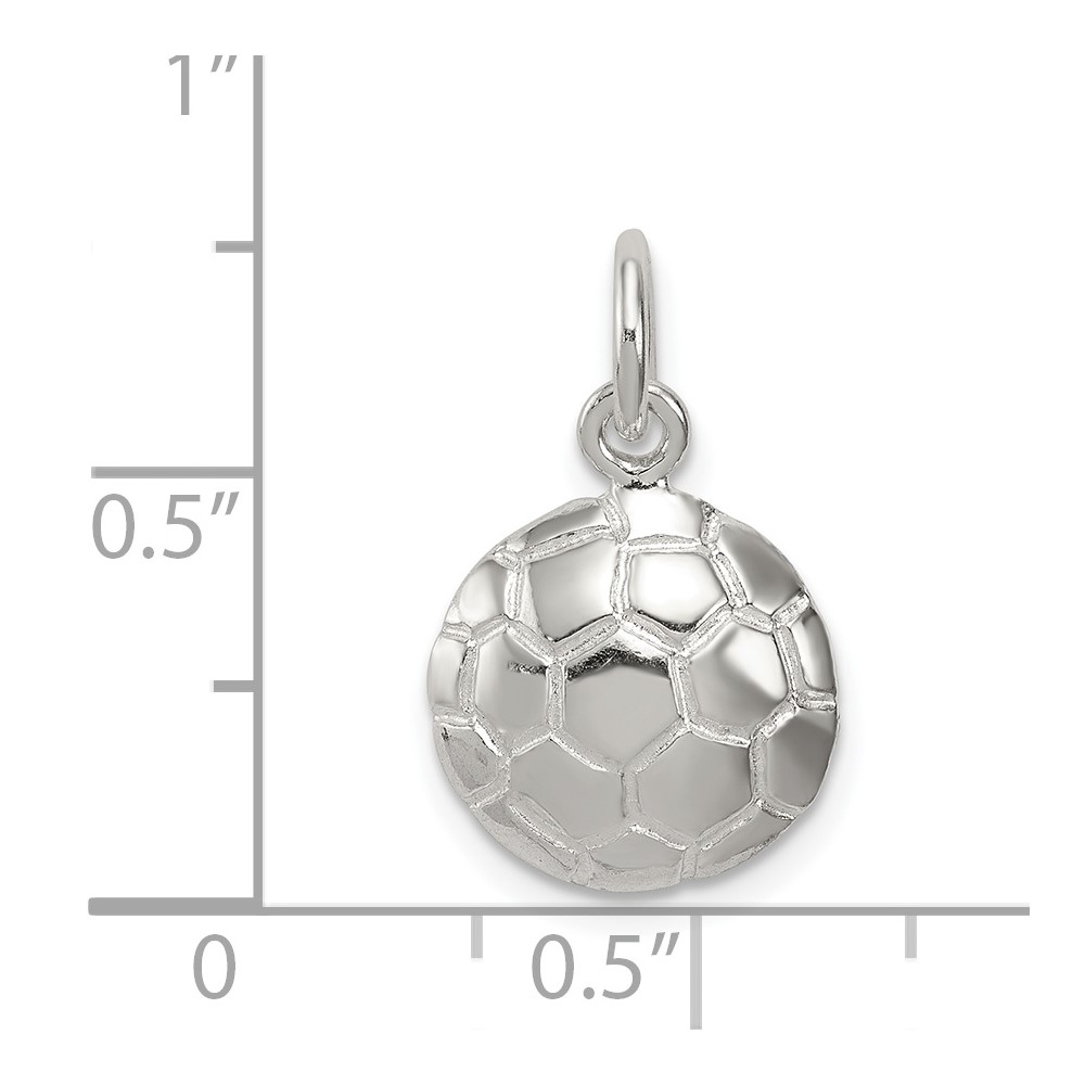 Sterling Silver Soccer Ball Charm (QC716)