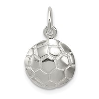 Sterling Silver Soccer Ball Charm view 1