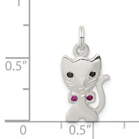 Sterling Silver Enameled Cat Charm view 3
