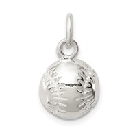 Sterling Silver Baseball Charm view 1
