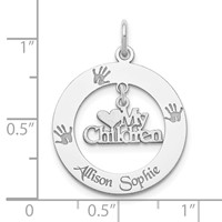Sterling Silver Rhodium-plated Personalizable My Children Charm view 3