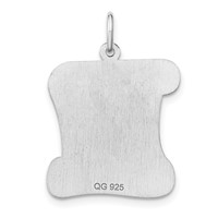 Sterling Silver Rhodium-plated Personalizable Birth Certificate Charm view 4