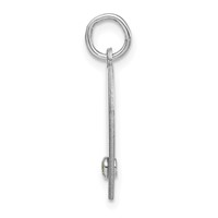 Sterling Silver Rhodium-plated Personalized Heart Charm with Birthstone view 2