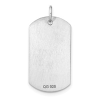 Sterling Silver Rhodium-plated Personalizable Graduation Dog Tag Charm view 4