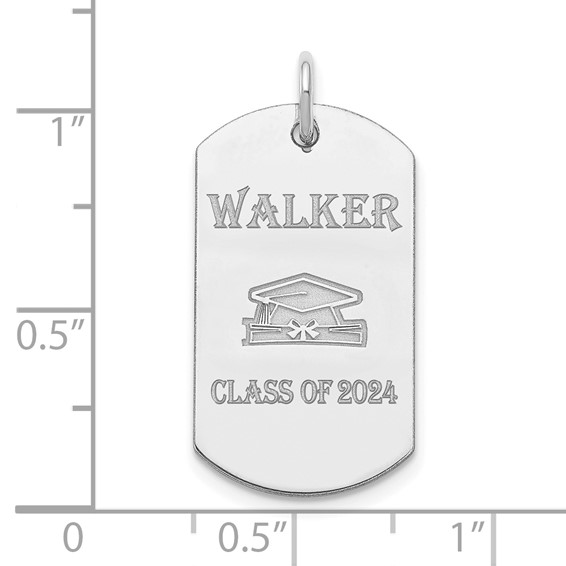 SS/Rhodium-plated Personalized Graduation Dog Tag