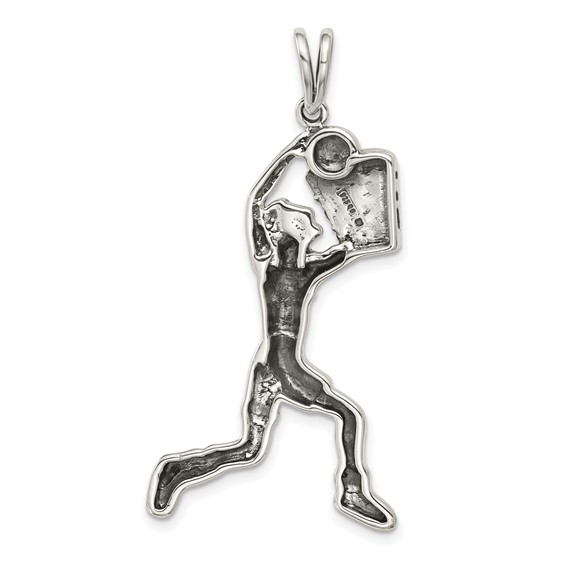 Sterling Silver Basketball Player Charm