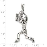 Sterling Silver Basketball Player Charm view 4