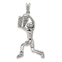 Sterling Silver Basketball Player Charm view 1