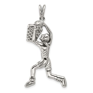 Sterling Silver Basketball Player Charm