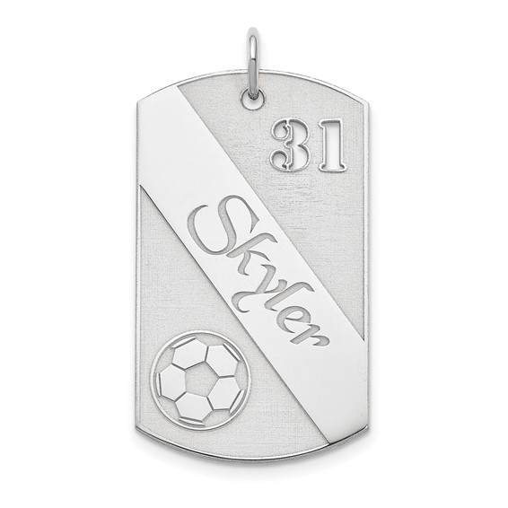 Personalized Soccer Ball Dog Tag Charms