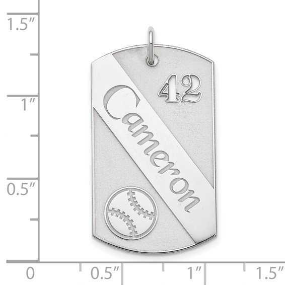 Personalized Baseball Dog Tag Charms