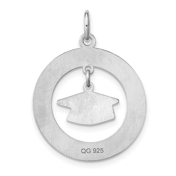 SS/Rhodium-plated Personalized Graduation Charm