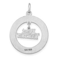 Sterling Silver Rhodium-plated Personalizable Best Teacher Charm view 4