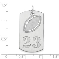 SS Rhodium-plated Personalized 2-piece Football Dog Tag Charm view 3