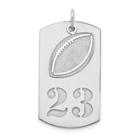 SS Rhodium-plated Personalized 2-piece Football Dog Tag Charm view 1