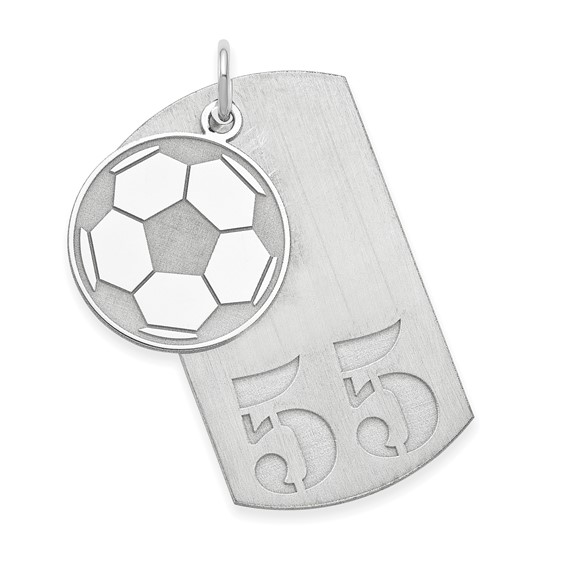 Personalized 2-Piece Soccer Ball Dog Tag Charms