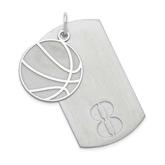 Personalized 2-Piece Basketball Dog Tag Charms