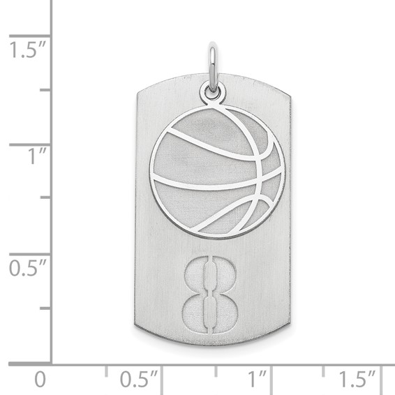 Personalized 2-Piece Basketball Dog Tag Charms