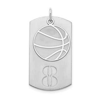 Personalized 2-Piece Basketball Dog Tag Charms