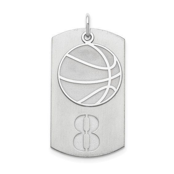 Personalized 2-Piece Basketball Dog Tag Charms