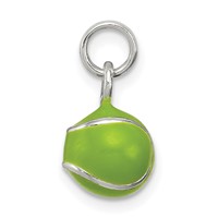 Sterling Silver Green Enameled Tennis Ball Charm view 2
