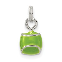 Sterling Silver Green Enameled Tennis Ball Charm view 4