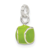 Sterling Silver Green Enameled Tennis Ball Charm view 5