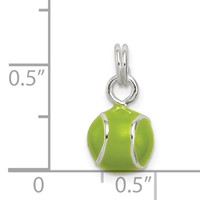Sterling Silver Green Enameled Tennis Ball Charm view 3