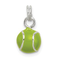Sterling Silver Green Enameled Tennis Ball Charm view 1