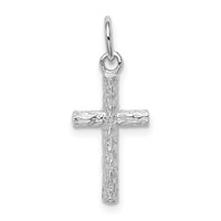 Sterling Silver Rhodium Plated Cross Pendant view 4