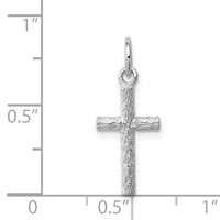 Sterling Silver Rhodium Plated Cross Pendant view 3