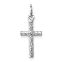 Sterling Silver Rhodium Plated Cross Pendant view 1